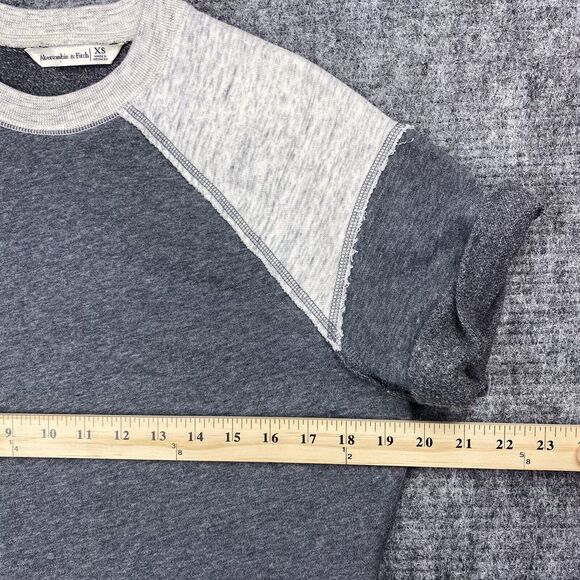 Abercrombie Fitch Sweatshirt Womens XS Sweater Oversized Rolled Sleeve Minimal - Picture 6 of 8